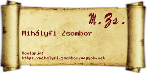 Mihályfi Zsombor névjegykártya